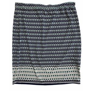 MAX STUDIO Blue and Green Patterned Skirt